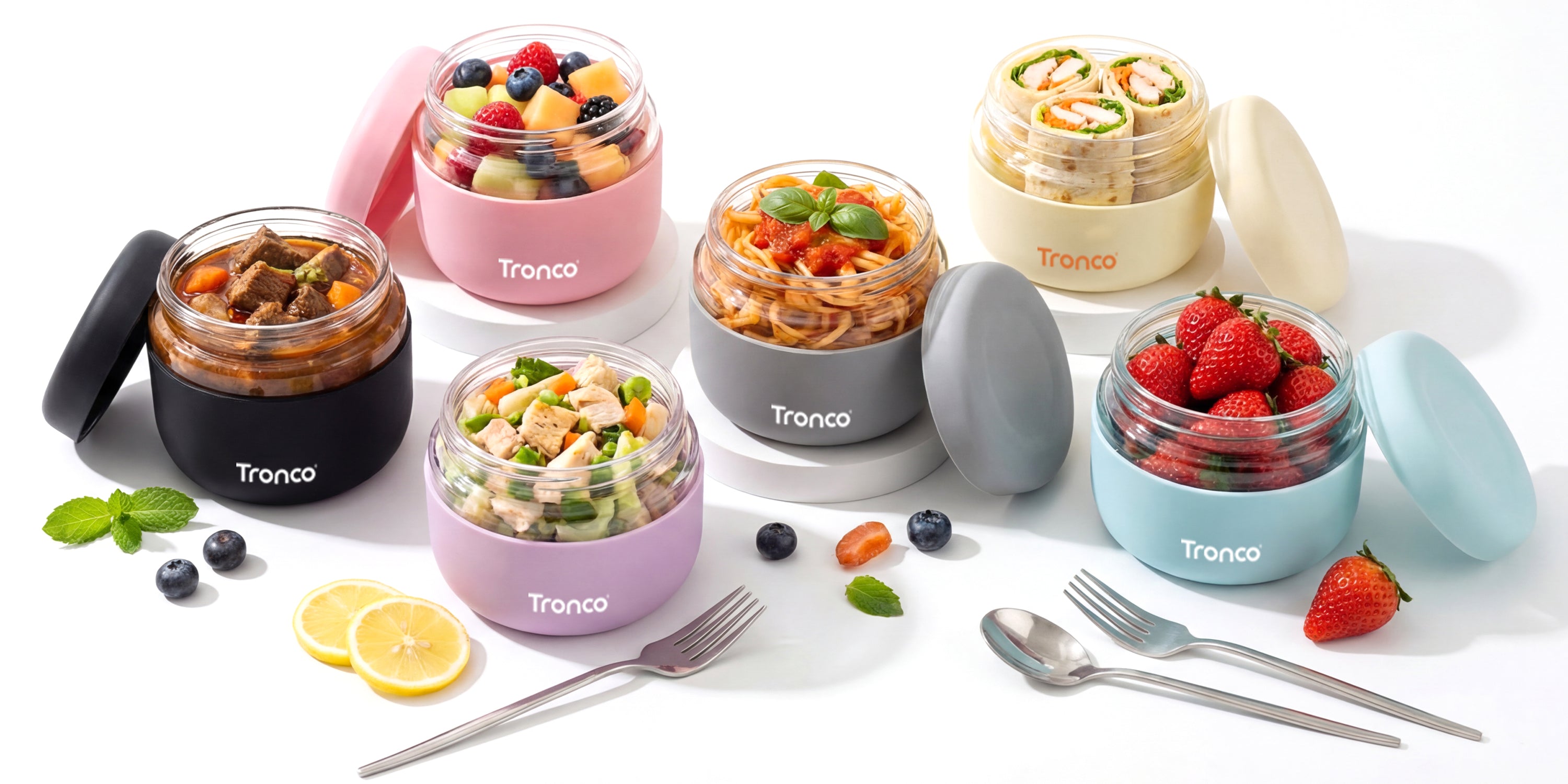 Fresh meals, neatly stored.
