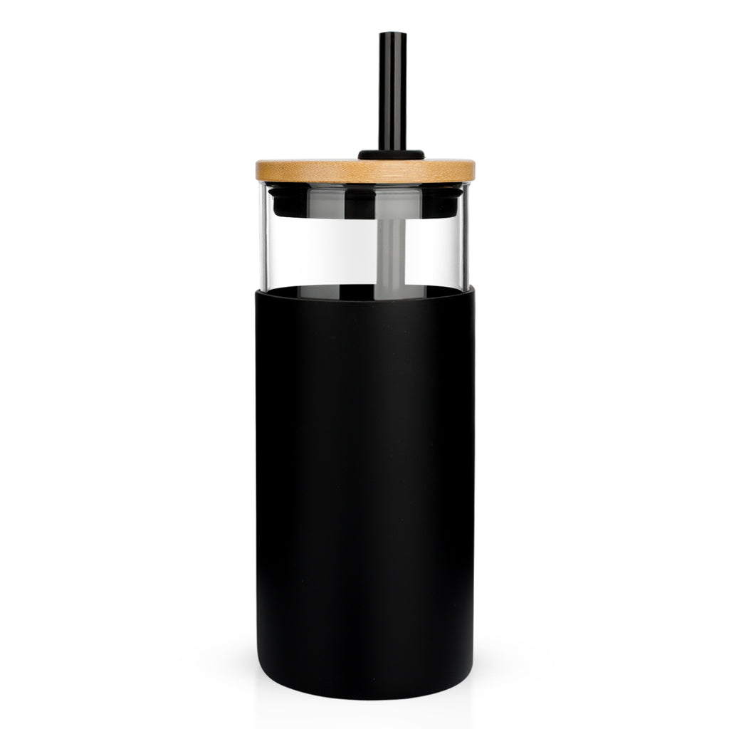 Tronco 20 oz Glass Tumbler with Bamboo Lid and Straw
