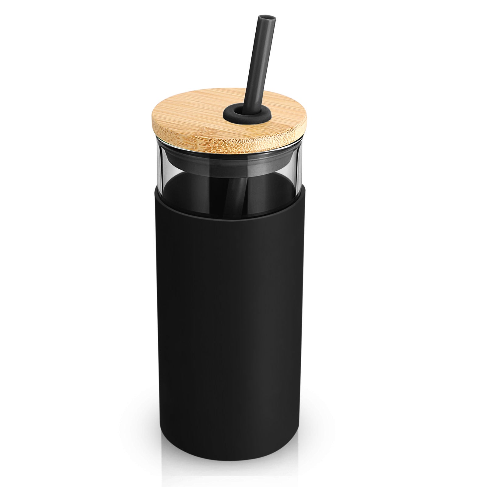 Tronco 20 oz Glass Tumbler with Bamboo Lid and Straw