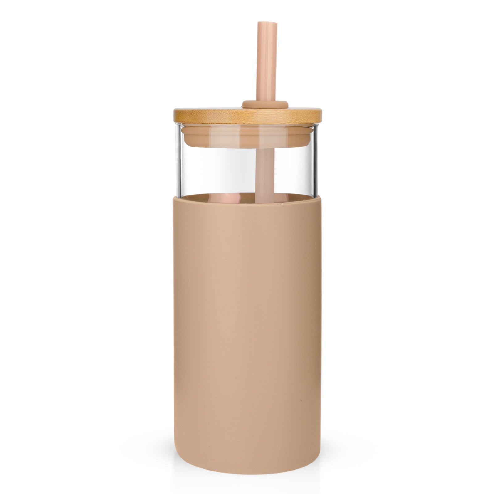 Tronco 20 oz Glass Tumbler with Bamboo Lid and Straw