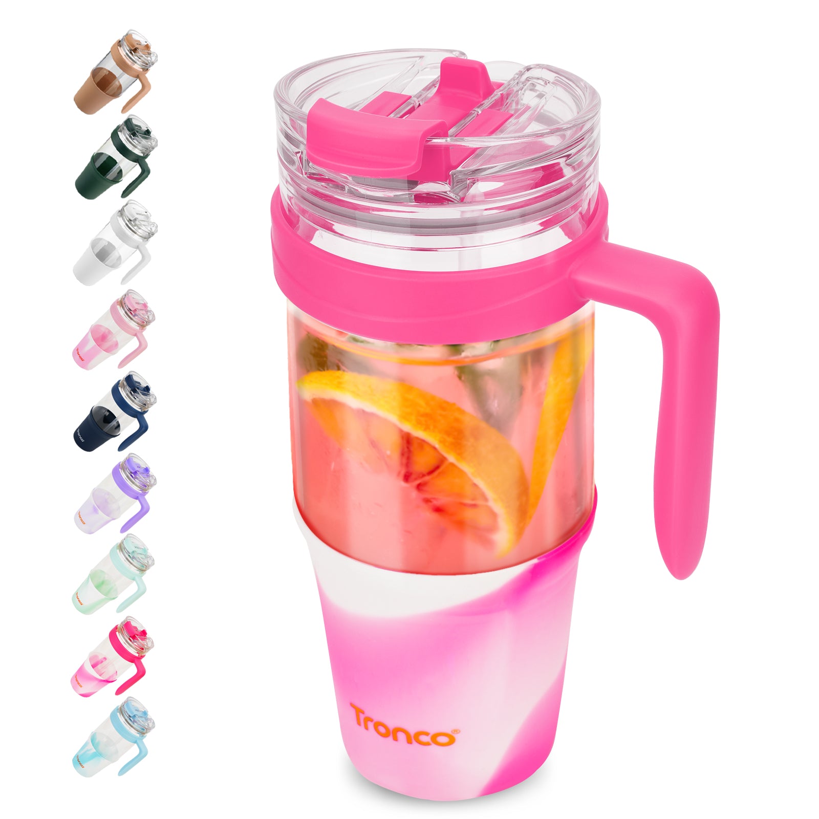 Tronco 40oz Glass Tumbler with Straw and Lid