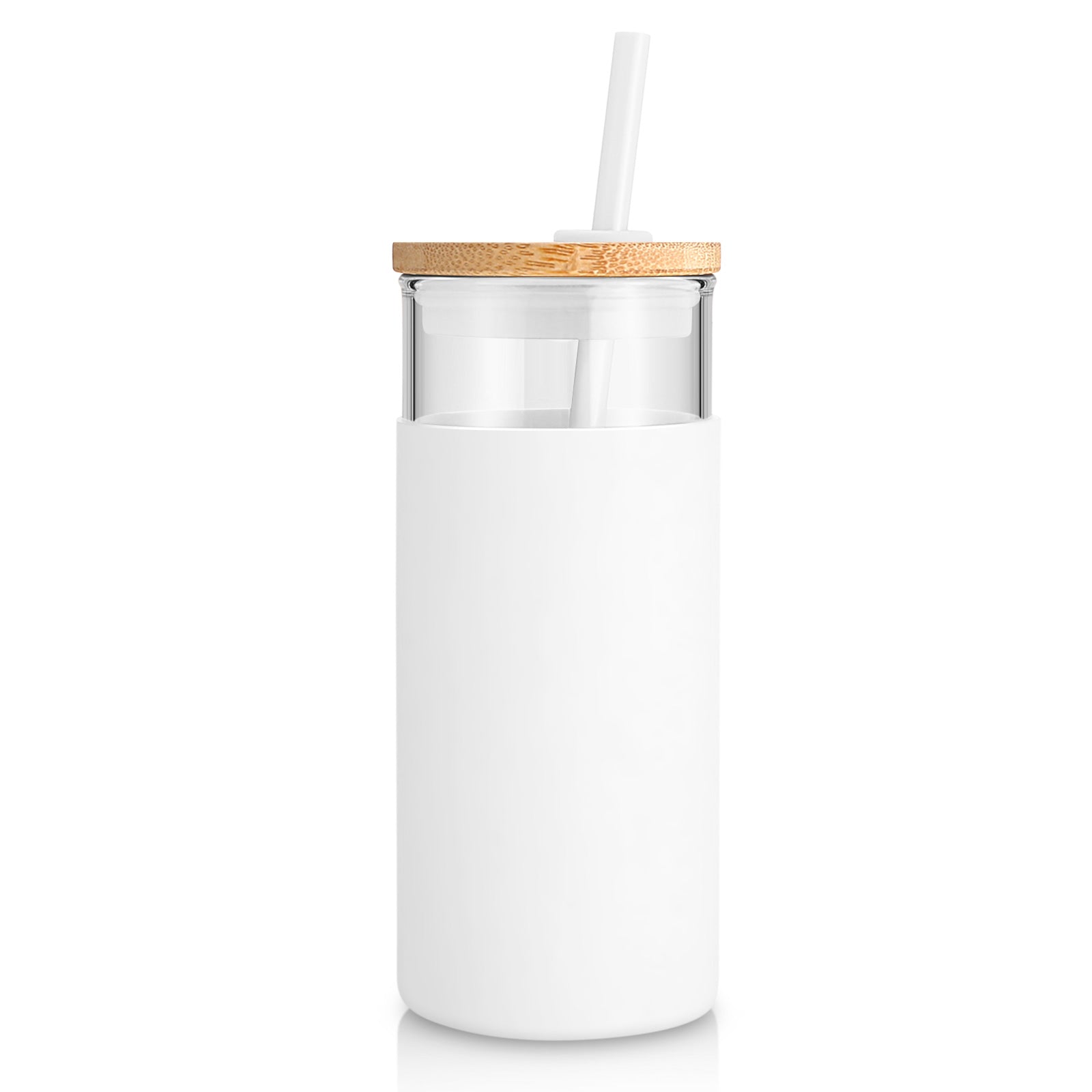Tronco 20 oz Glass Tumbler with Bamboo Lid and Straw