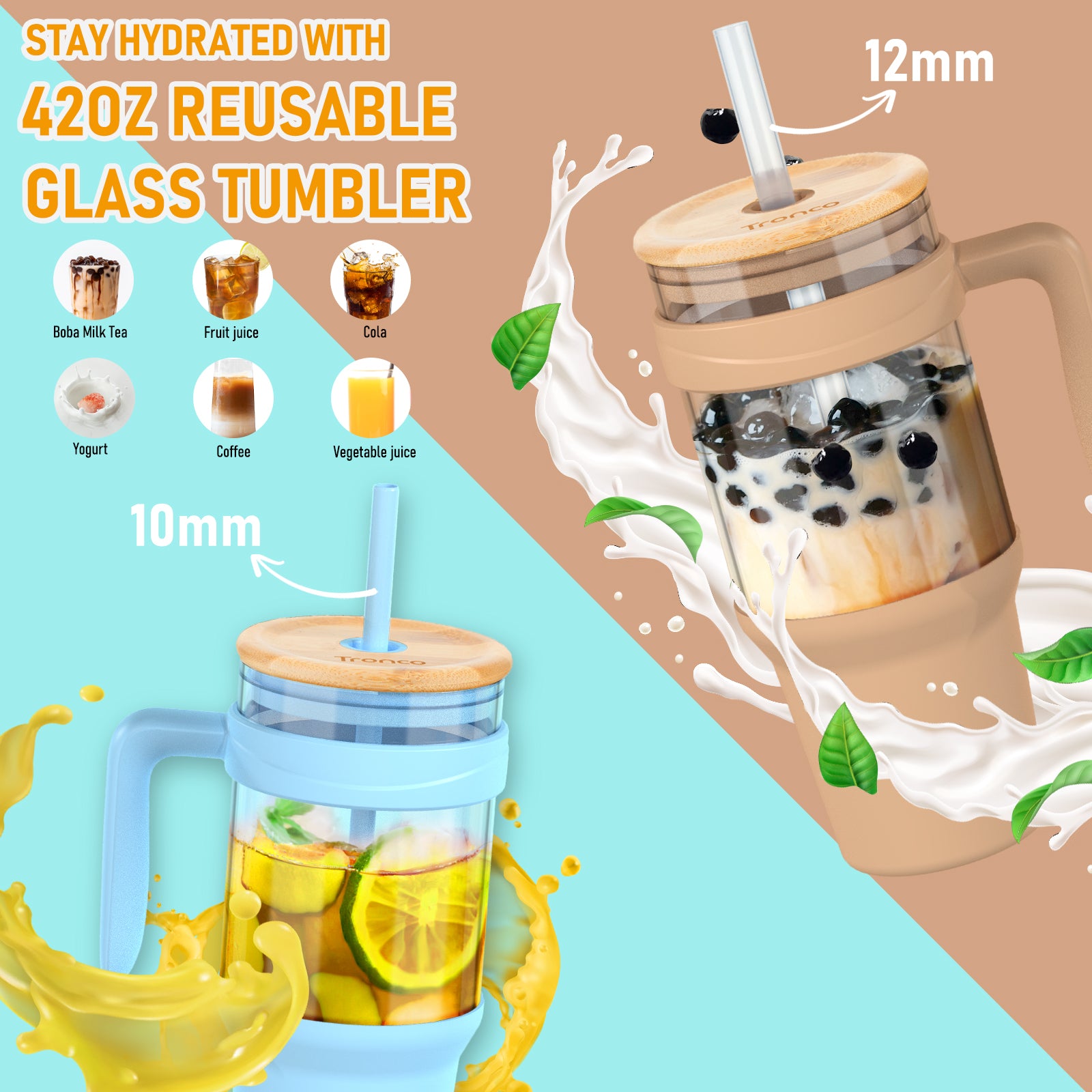 40oz tumbler with bamboo lid