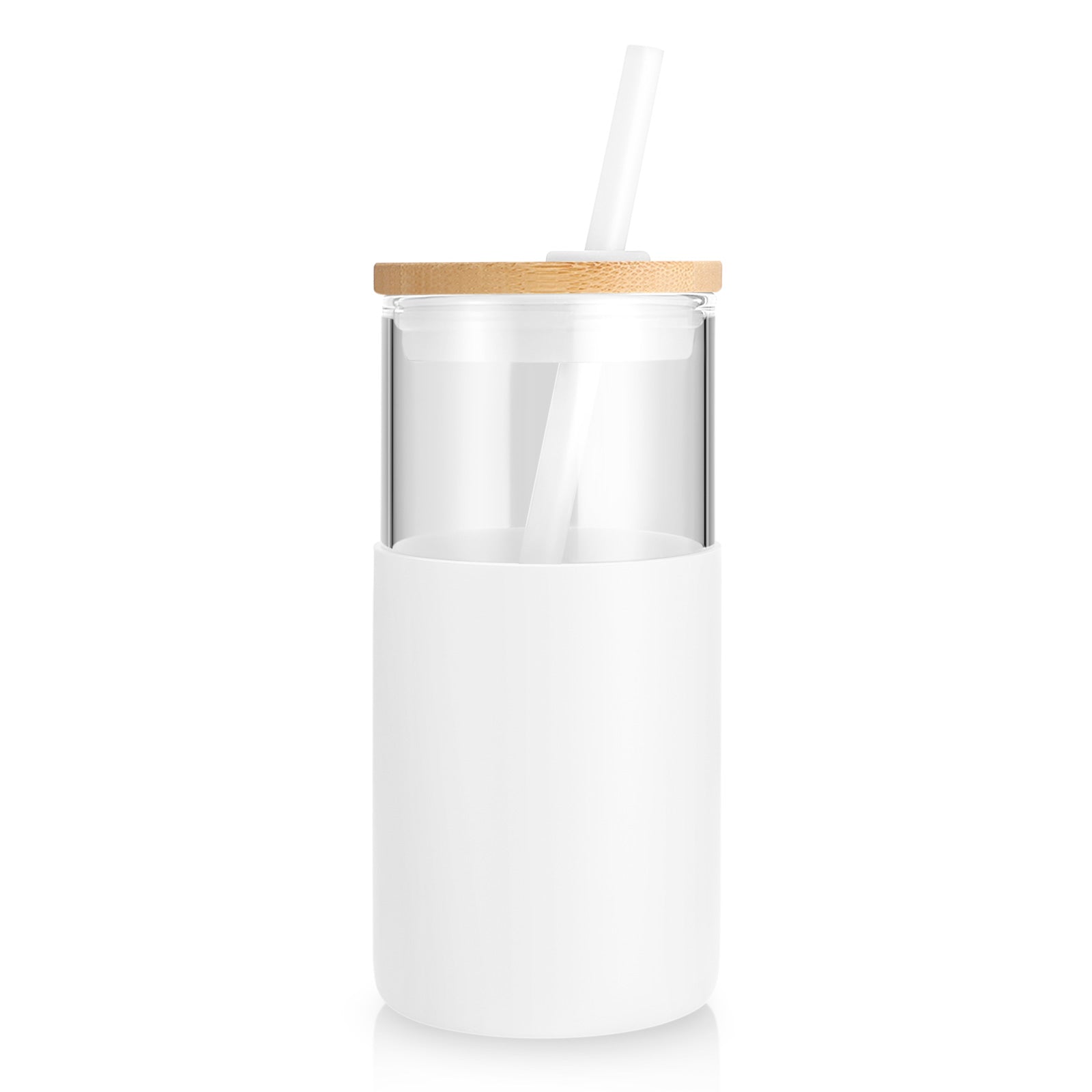 Tronco 16 oz Glass Tumbler with Bamboo Lid and Straw