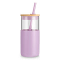 Tronco 16 oz Glass Tumbler with Bamboo Lid and Straw