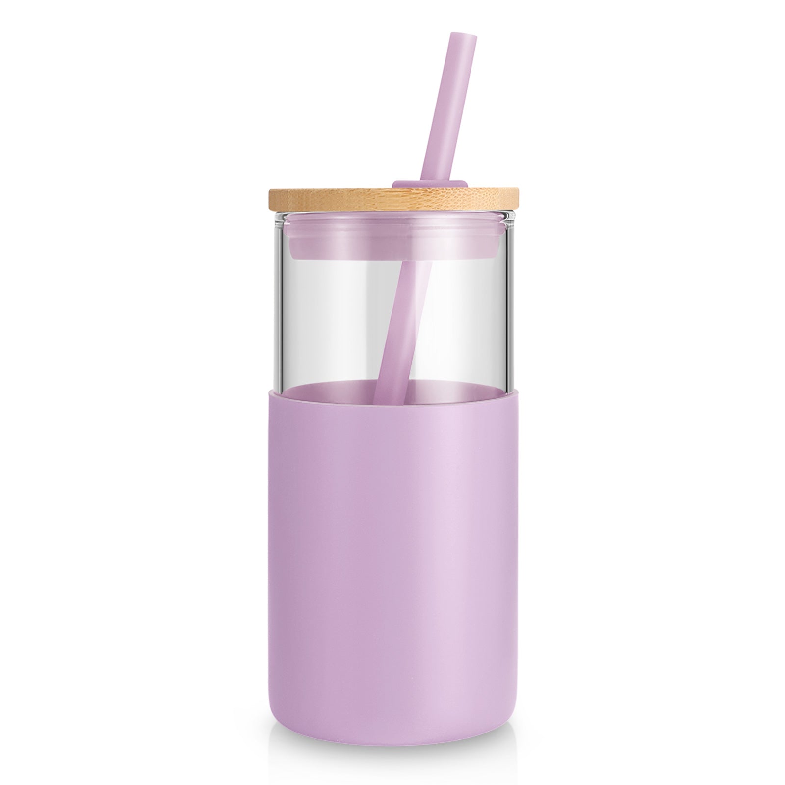Tronco 16 oz Glass Tumbler with Bamboo Lid and Straw