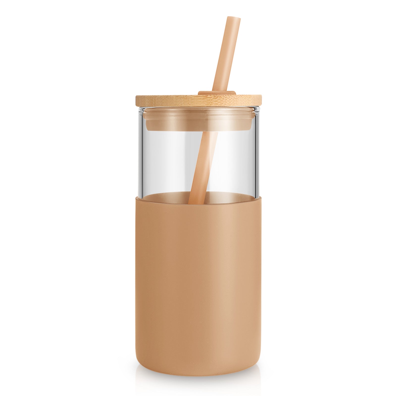 Tronco 16 oz Glass Tumbler with Bamboo Lid and Straw