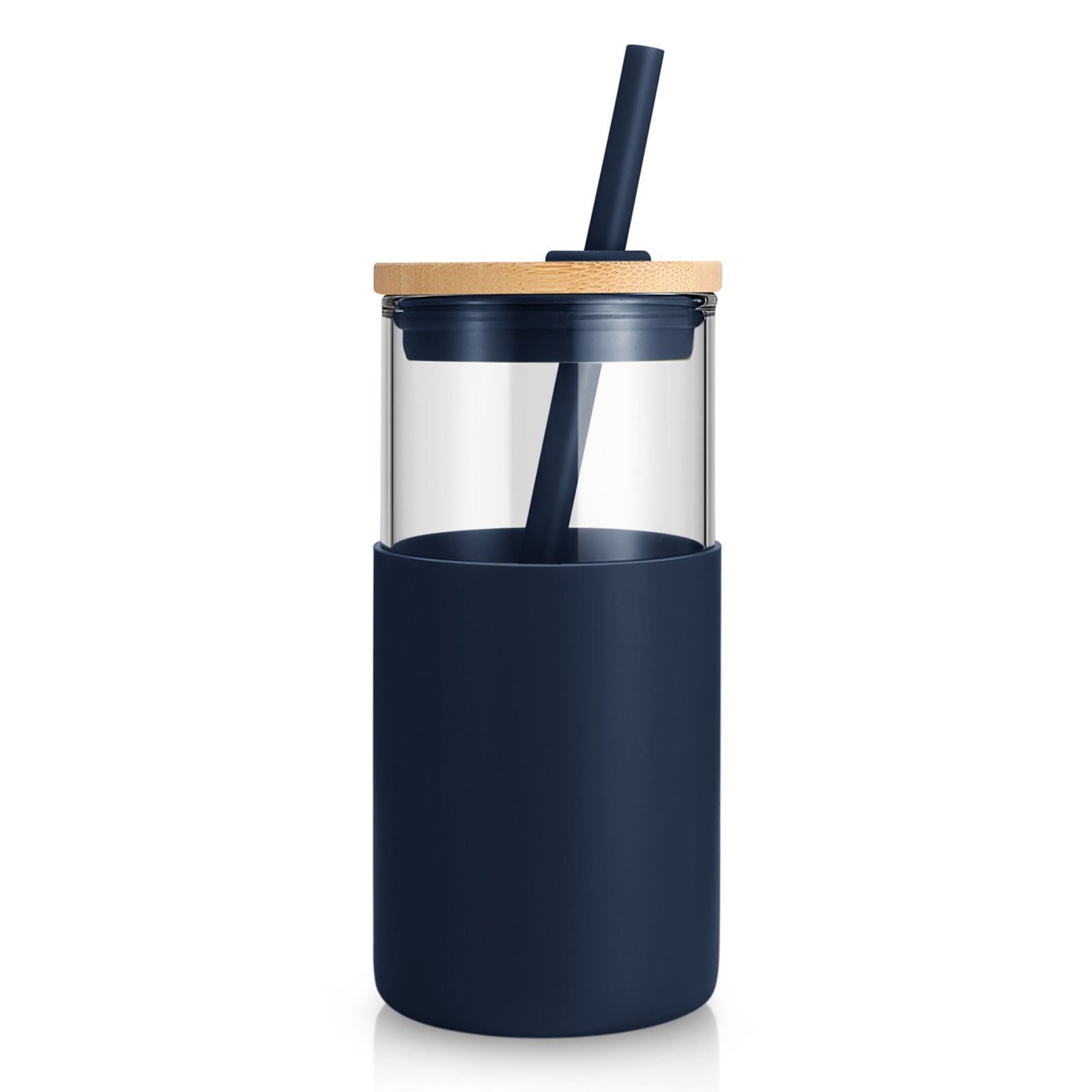 Tronco 16 oz Glass Tumbler with Bamboo Lid and Straw