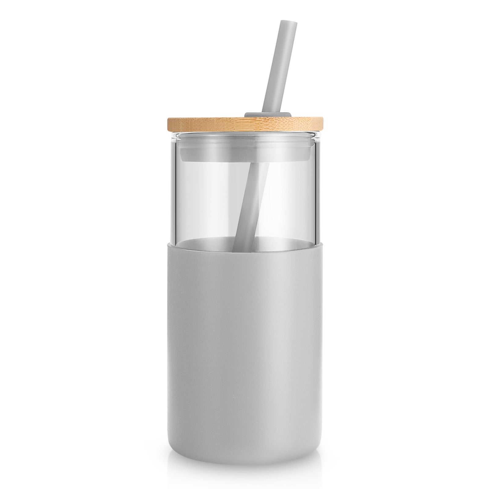 Tronco 16 oz Glass Tumbler with Bamboo Lid and Straw