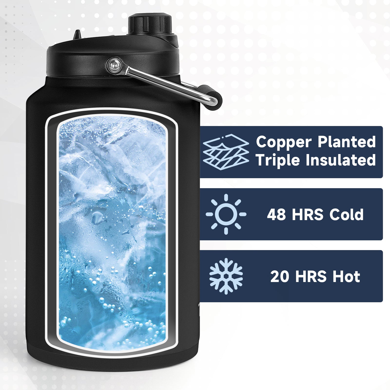 Tronco 1 Gallon Insulated Stainless Steel Water Bottle