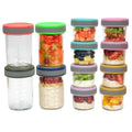Tronco 4 oz & 8 oz Glass Food Storage Jars, 12-Pack