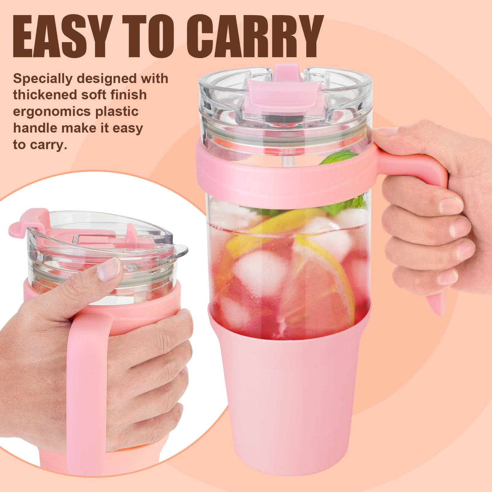 Tronco 40oz Glass Tumbler with Straw and Lid