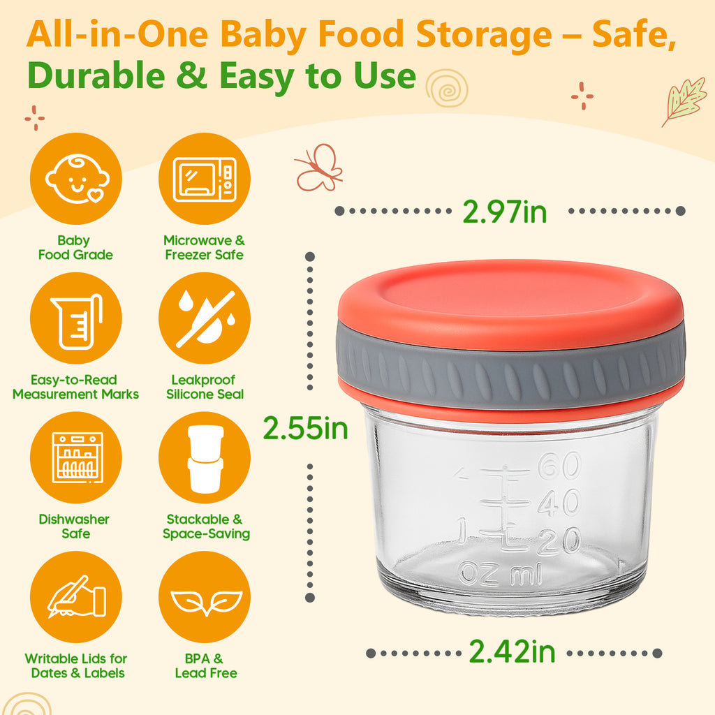 Tronco 4 oz Glass Food Storage Jars, 8-Pack