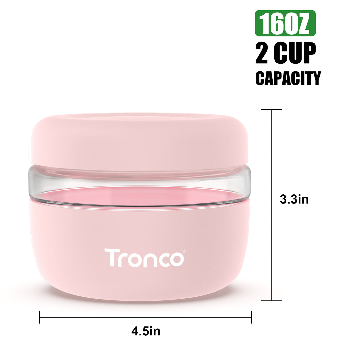 Tronco 16 oz Glass Food Storage Container