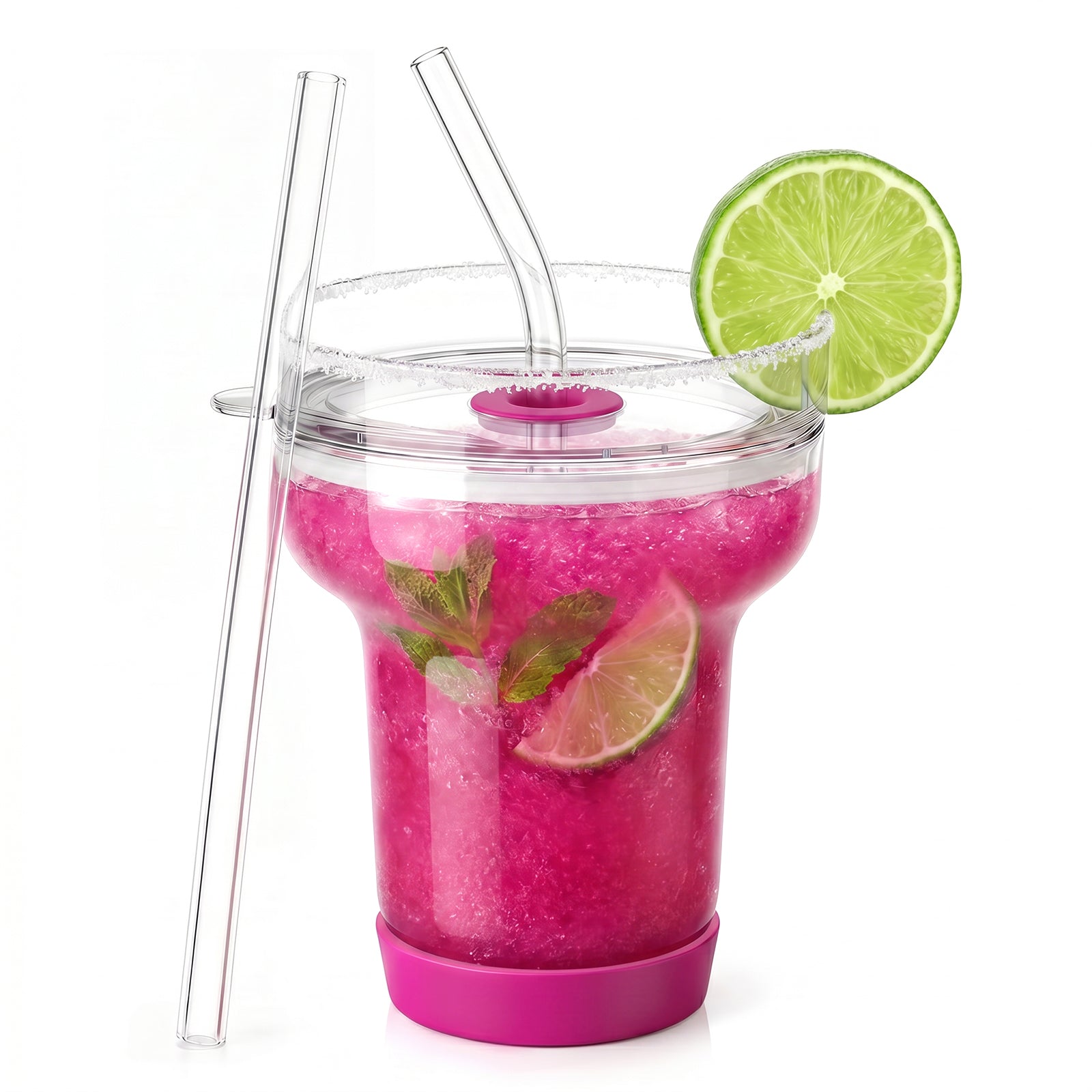 Tronco 16 oz Glass Cocktail Tumbler with Lid & Straw